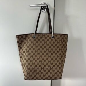 Gucci Brown GG canvas tote bag